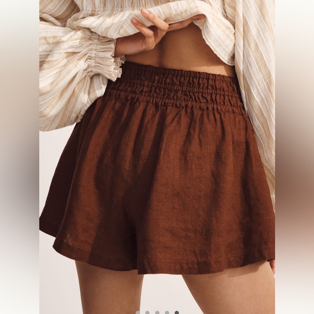 ANTHROPOLOGIE THE SOMERSET LINEN SHORTS SIZES XXSP-MP MSRP $98.00 NWT - Picture 2 of 11